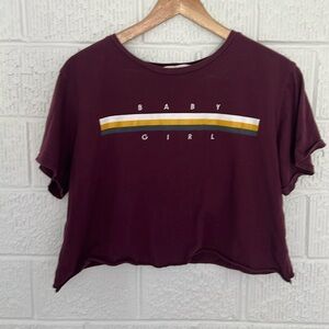 FRENCH PASTRY Women’s baby girl crop top tee Size Large